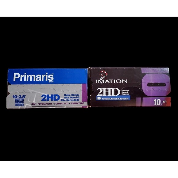 Lot Of Two Packs Of 10 Imation & Primaris 2HD 1.44mb 3.5 Floppy Disks Discs - Picture 3 of 4